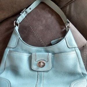 Blue Leather Coach purse
